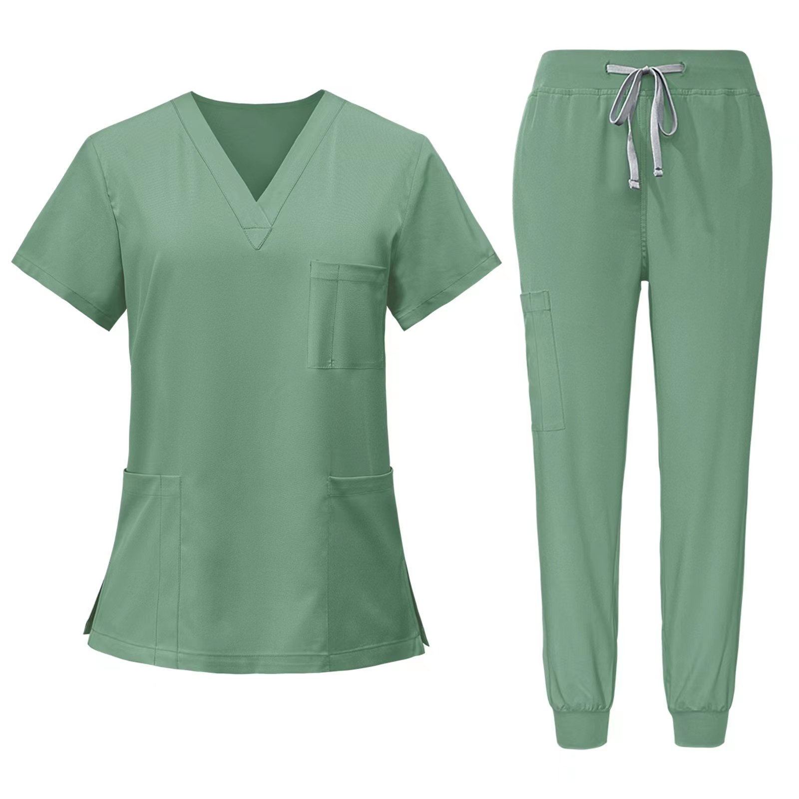 Classic V-Neck Top & Jogger Scrub Pants Set – Available in Multiple Colors - Image 3
