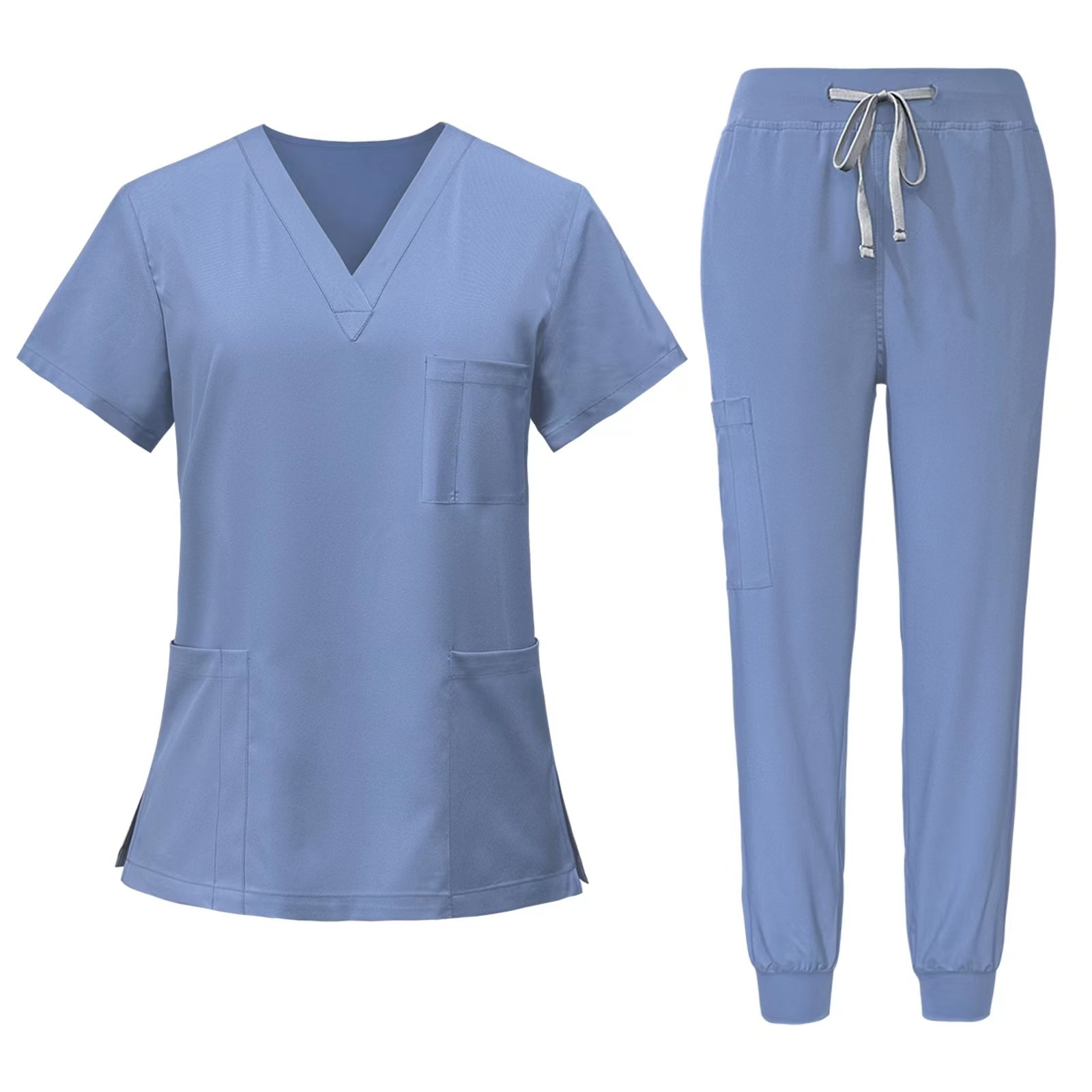 Classic V-Neck Top & Jogger Scrub Pants Set – Available in Multiple Colors - Image 4