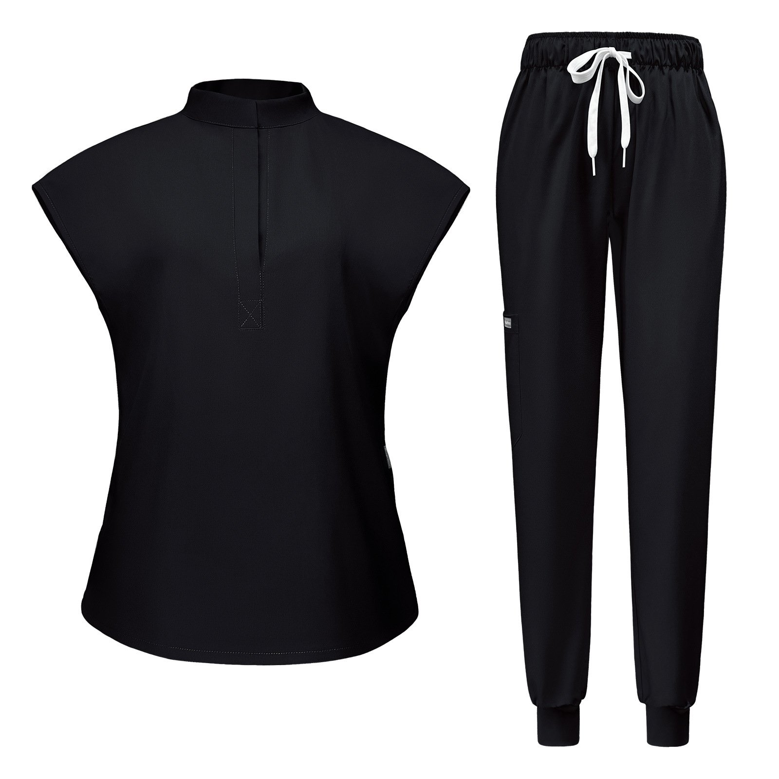 Medical Scrub Set – Classic Top with Elastic Waist Jogger Pants - Image 3