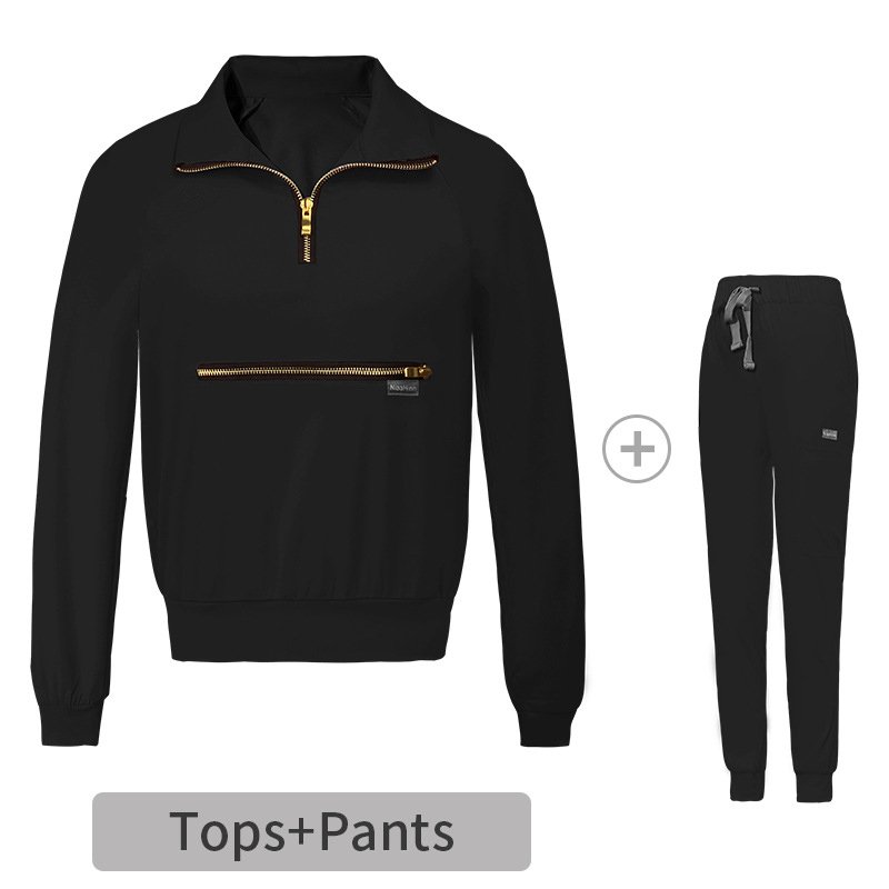 Men’s Medical Scrub Set with Gold Zippers – Modern Design in Multiple Colors