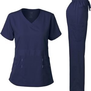 Women’s Functional Medical Scrub Set – Comfortable Fit with Multiple Pockets