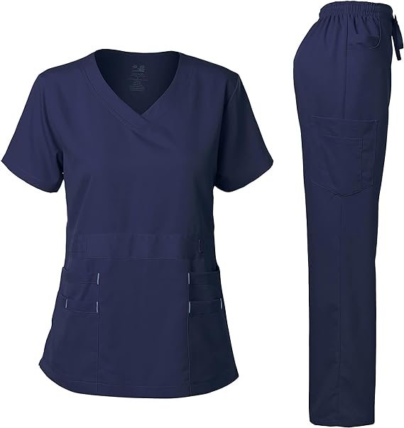 Women’s Functional Medical Scrub Set – Comfortable Fit with Multiple Pockets