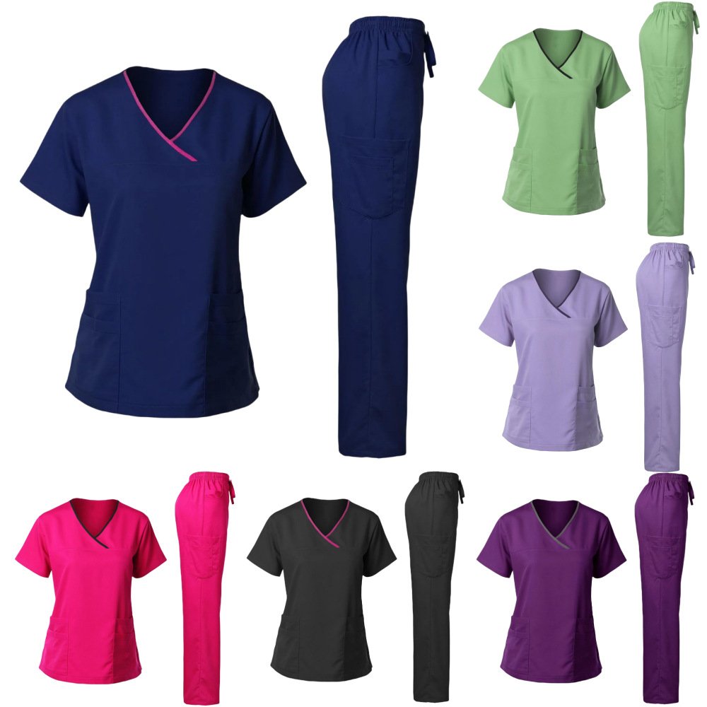 Women's Medical Scrub Set (Top + Pants) - Multi Colors