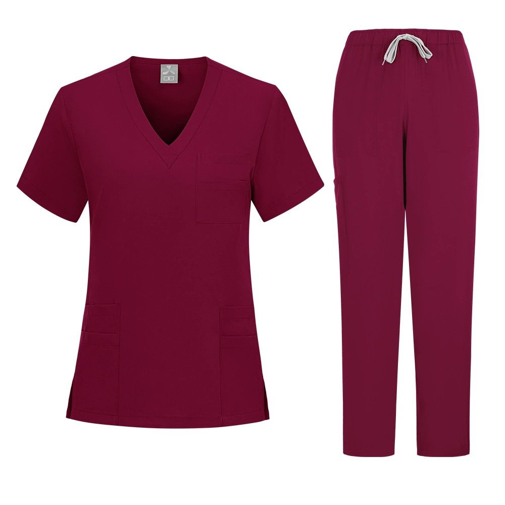 Professional Medical Uniform Set - Solid Color Top & Pants - Image 4