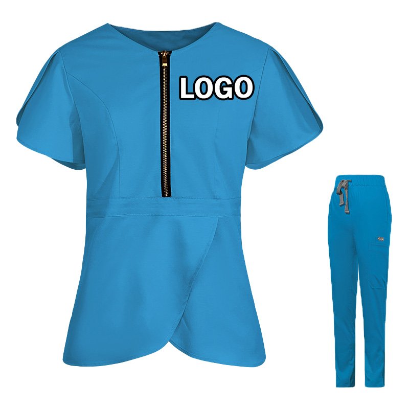 Elegant Women’s Zip-Front Work Set – Top & Pants