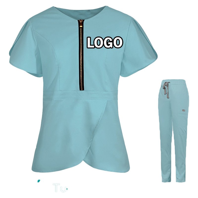 Elegant Women’s Zip-Front Work Set – Top & Pants - Image 2