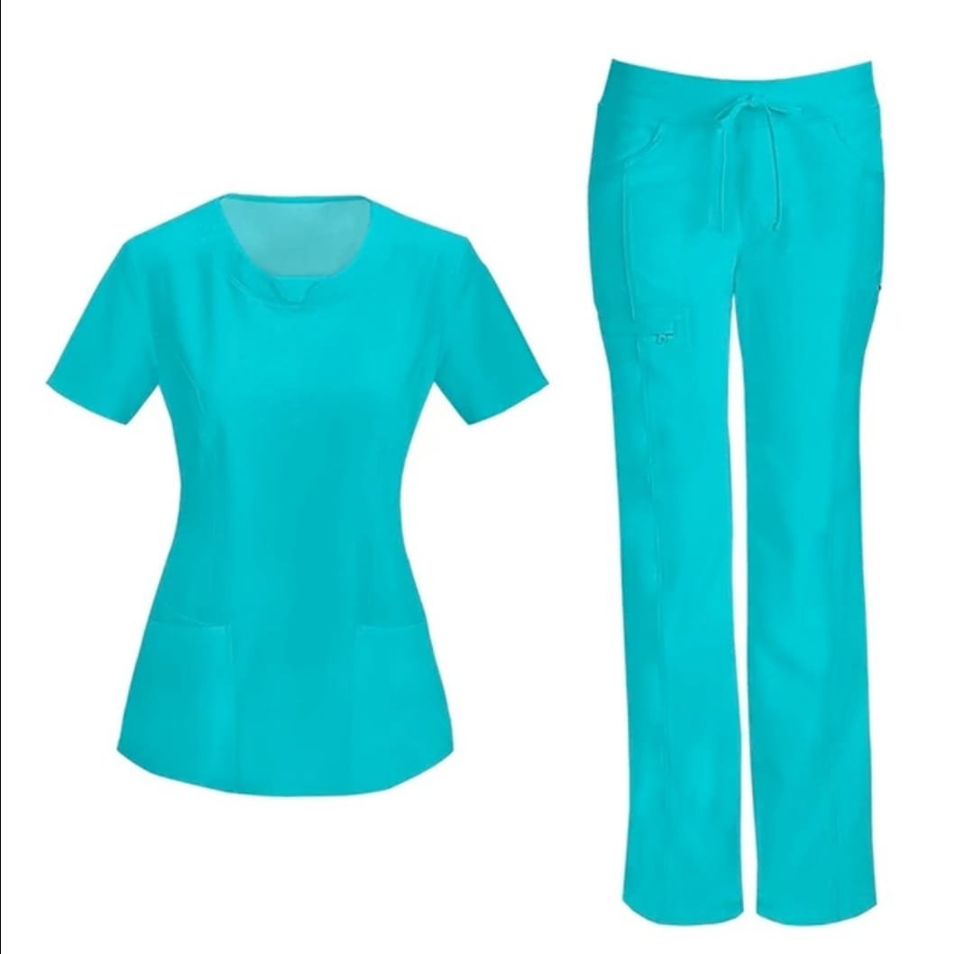 Classic Women’s Medical Scrub Set – Wrap Top with Multi-Pocket Pants - Image 5