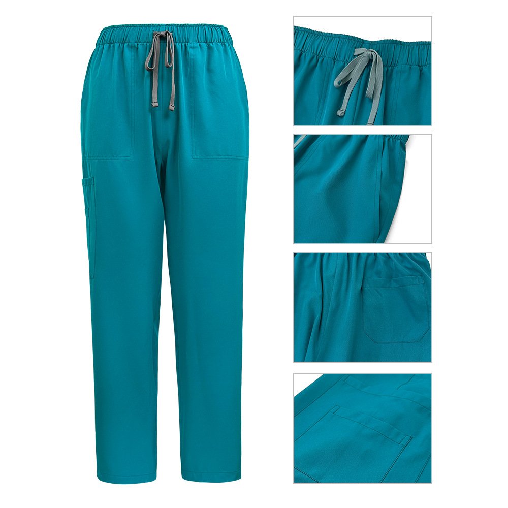 Practical Medical Scrub with Short Collar and Half Zipper - Image 2