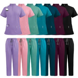 Zip-Front Medical Scrub Set – Functional & Professional, Available in Multiple Colors