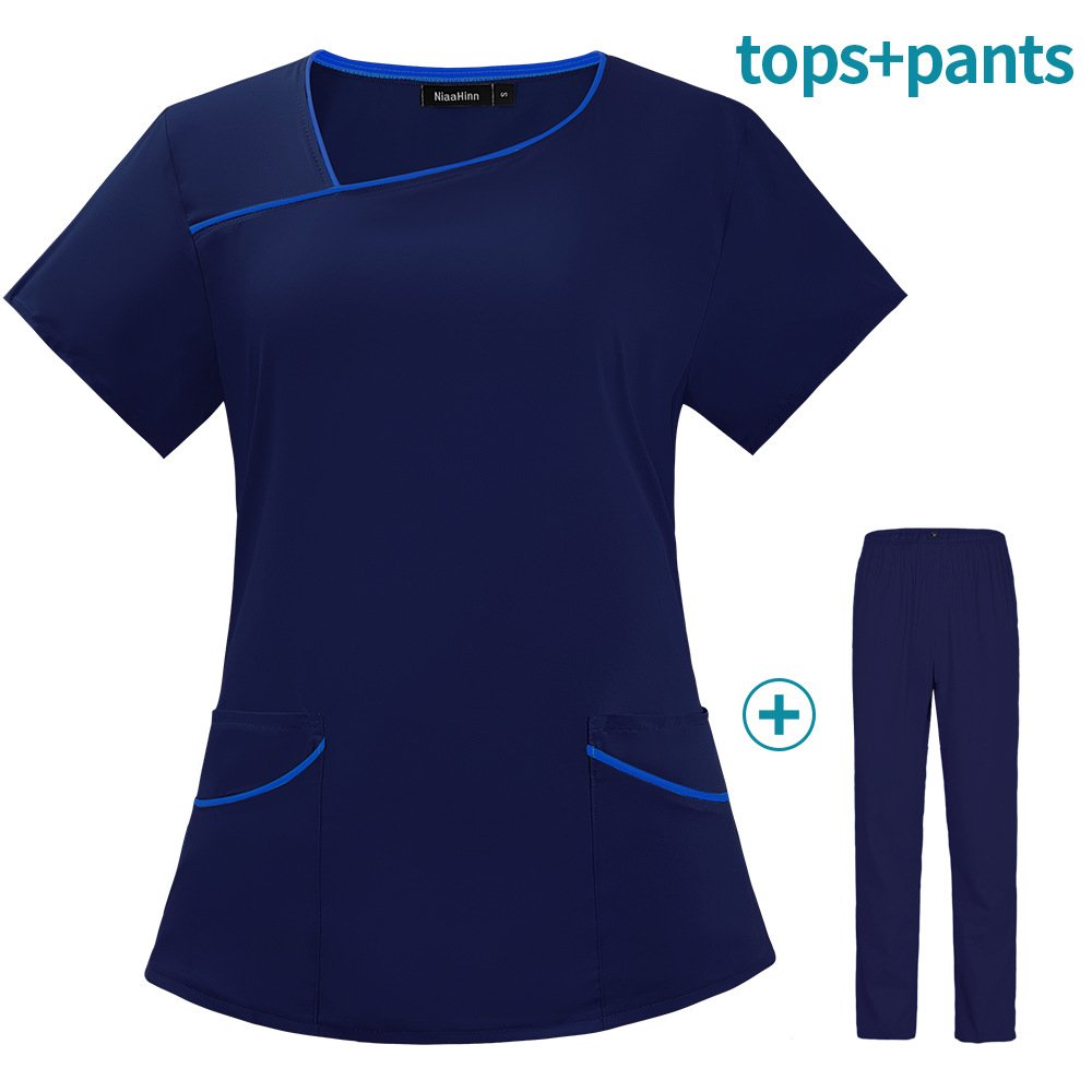 Asymmetrical Neckline Medical Scrub Set – Stylish and Comfortable in Multiple Colors - Image 5