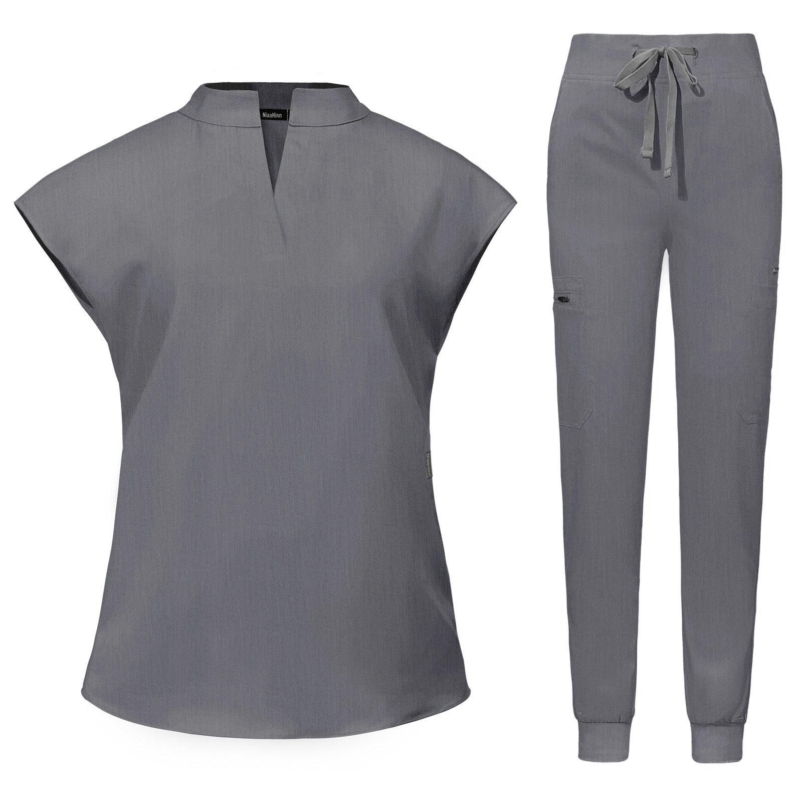 Sleeveless Medical Scrub Set with Stand Collar – Modern & Breathable in Stylish Colors - Image 2