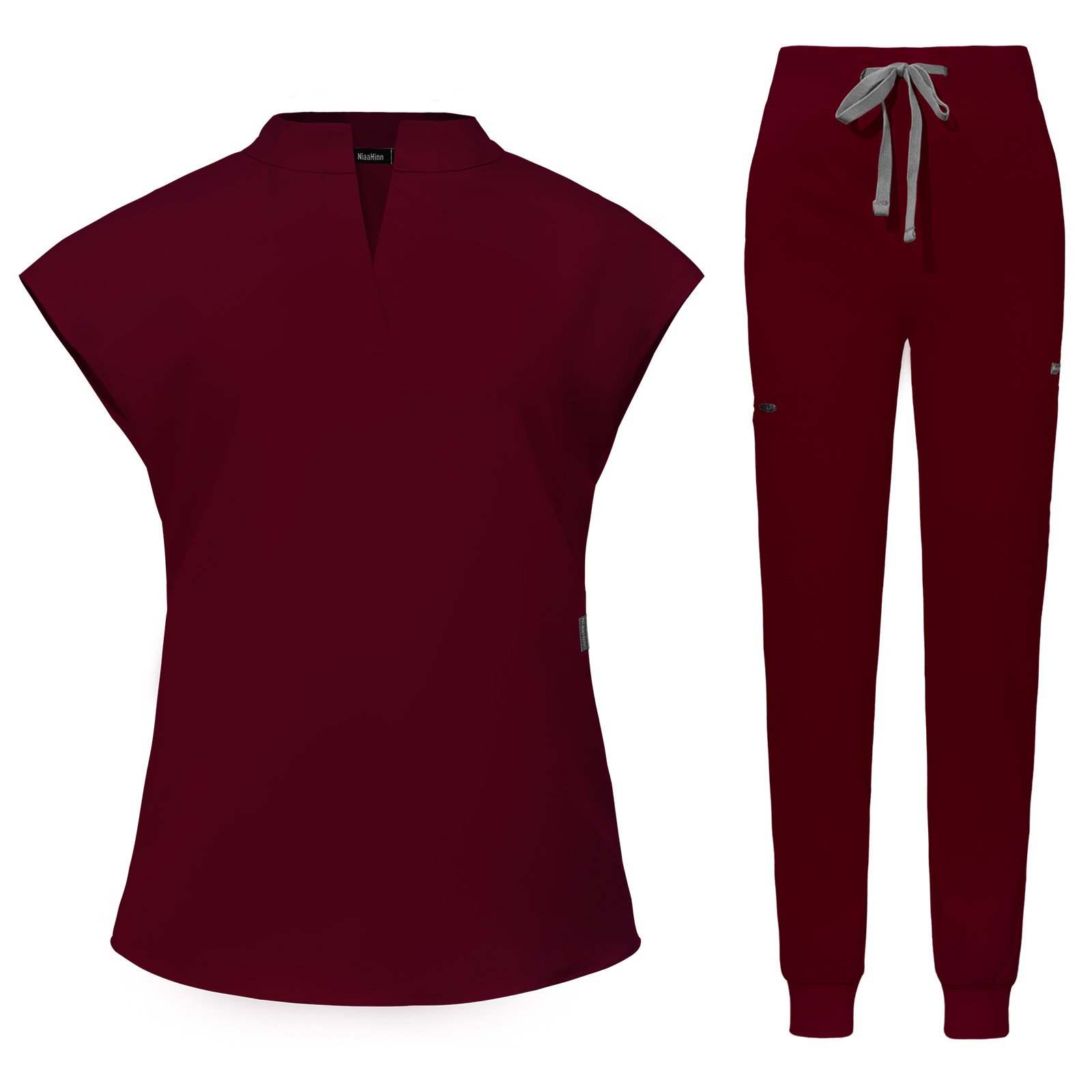 Sleeveless Medical Scrub Set with Stand Collar – Modern & Breathable in Stylish Colors - Image 4