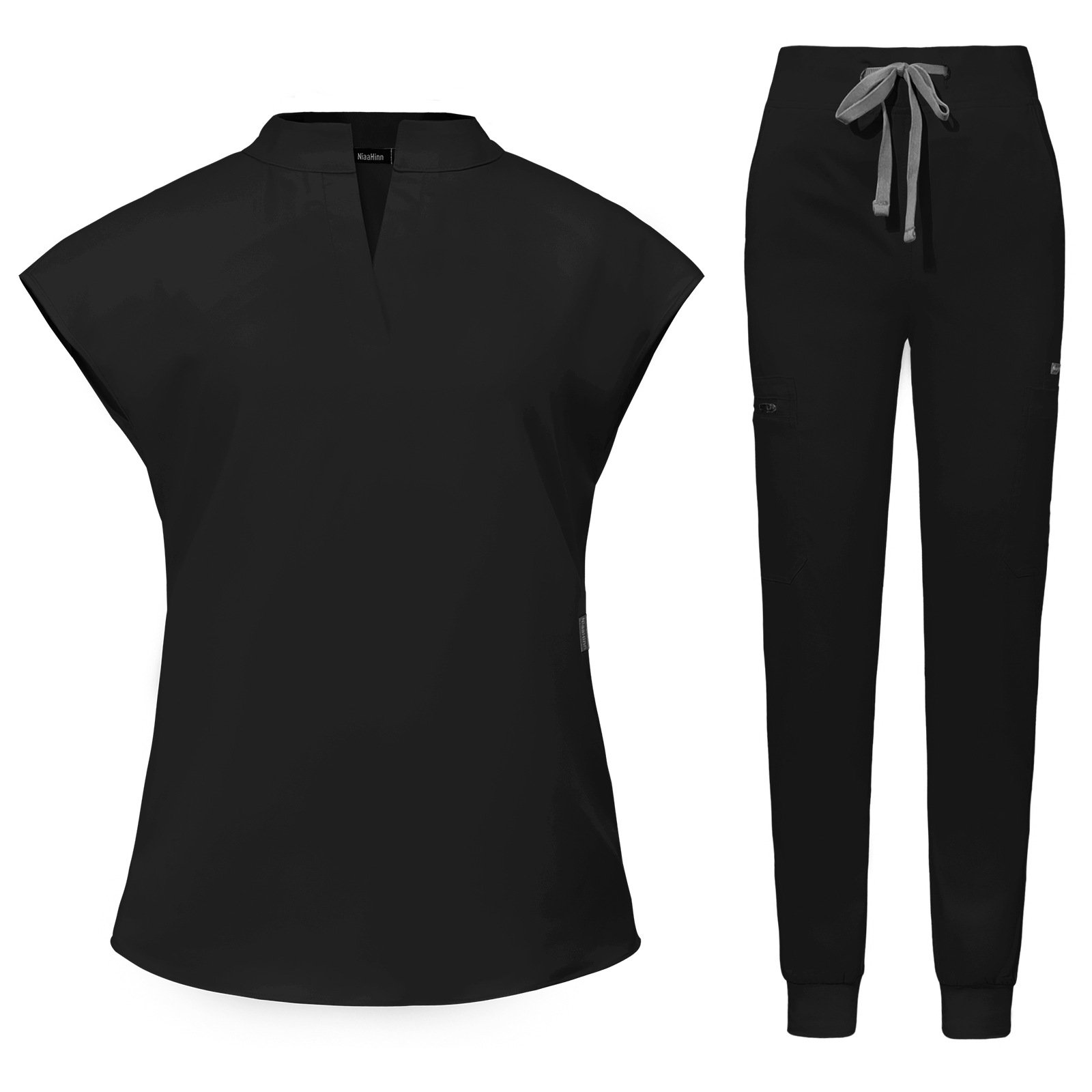 Sleeveless Medical Scrub Set with Stand Collar – Modern & Breathable in Stylish Colors - Image 5