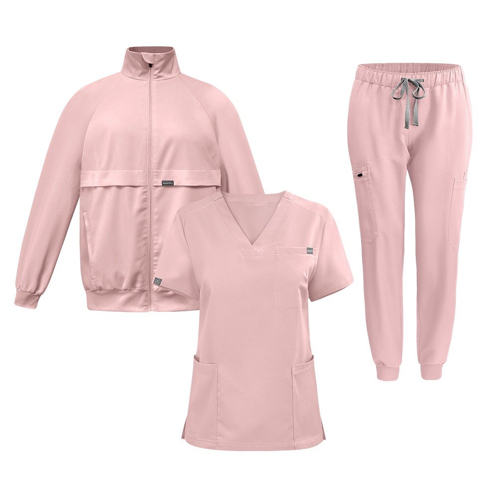3-Piece Medical Scrub Set (Top + Pants + Jacket) – Multi-Color Options - Image 5